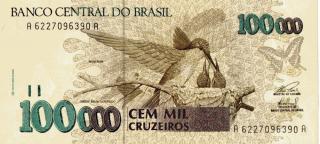 Cédula de 100 000 CRUZEIROS - Brasil