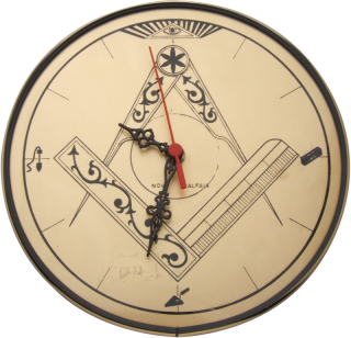Relógio de Parede com Símbolos Maçônicos 