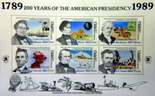 Bloco Postal - 200 anos Presidência Americana - Dominique