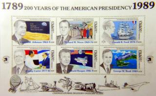Bloco Postal - 200 anos Presidência Americana - Dominique