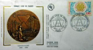 Máximo Postal 100 anos Grande Loja - França