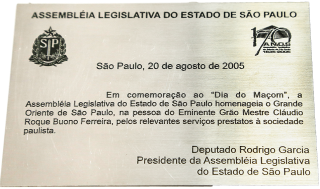 Placa da Assemblia Legislativa do Estado de So Paulo