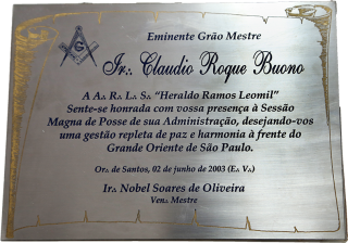 Placa da Loja Manica "Heraldo Ramos Leomil"