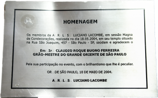 Placa da Loja Manica Luciano Lacombe