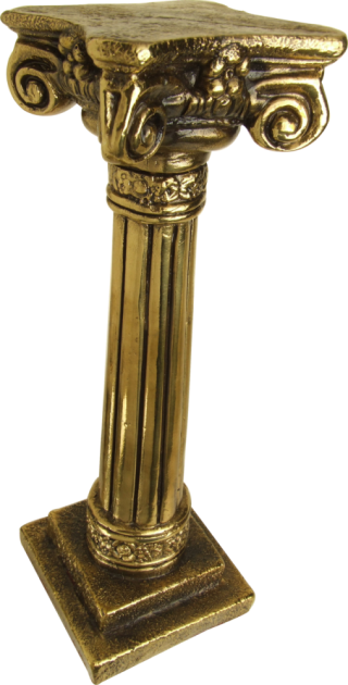 Coluna Coríntia em gesso com pintura em bronze 