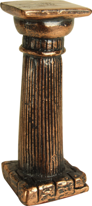 Coluna Dórica em gesso com pintura em bronze 