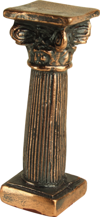 Coluna Coríntia em gesso com pintura em bronze 